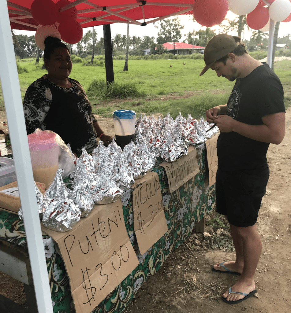 Man paying for street food