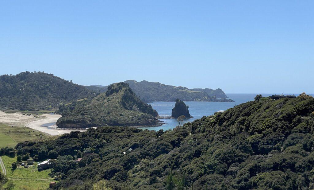 Clifftop view of Great Barrier Island coast