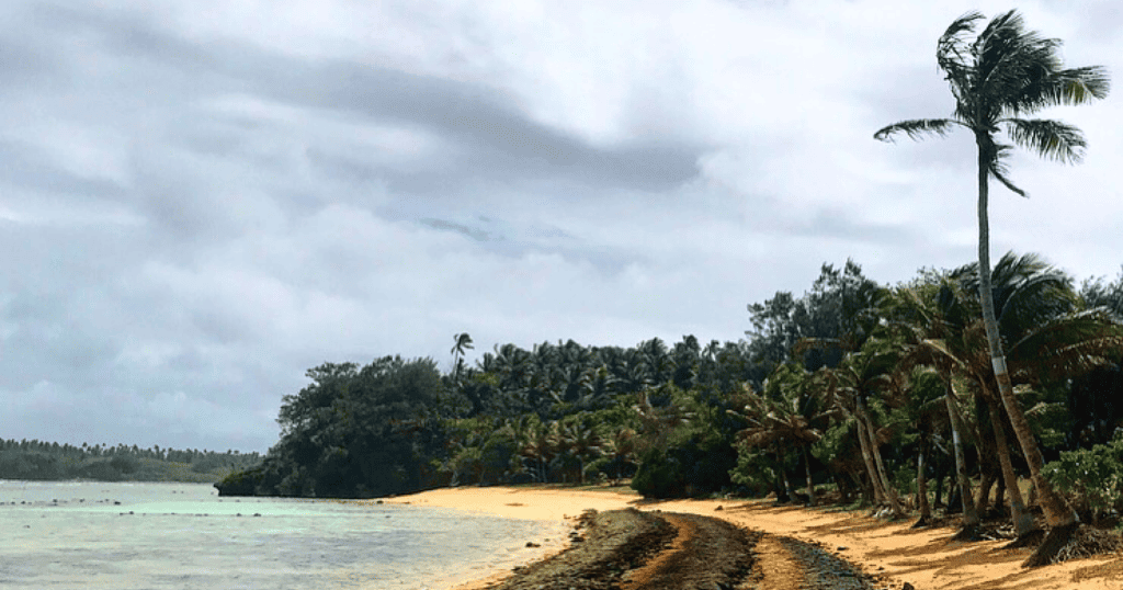 Colourful empty beach in Tonga