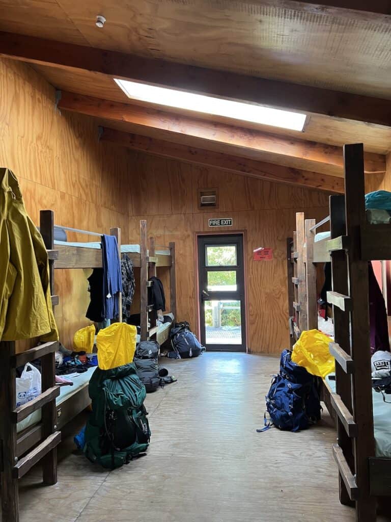 Bunk beds at the first of the 3 Milford Track Huts