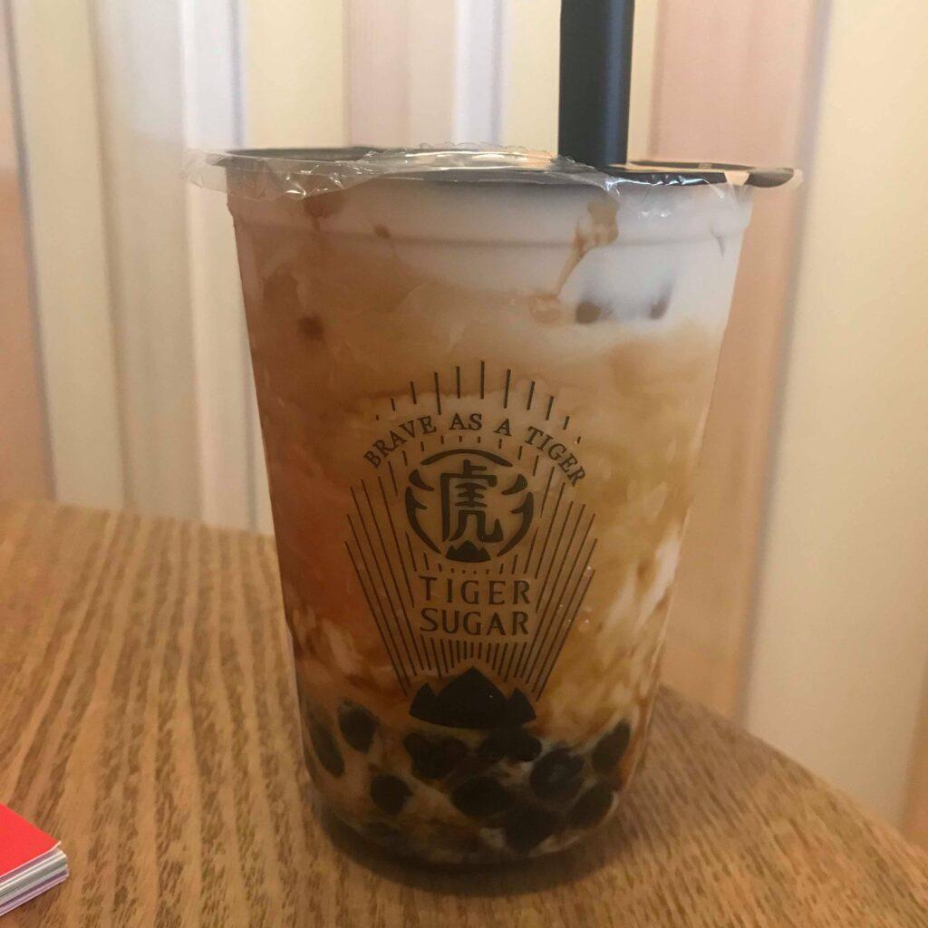 A brown sugar bubble tea in Newmarket