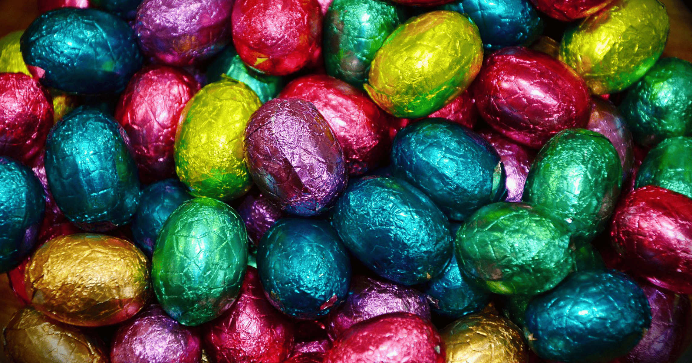 Selection of colourful Easter eggs