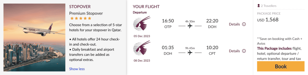 Qatar Stopover Premium Package Example