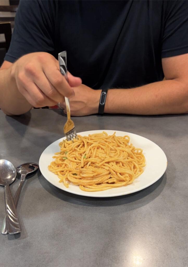 Plate of ugly pasta