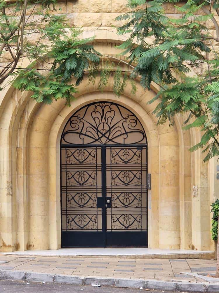 intricate iron door