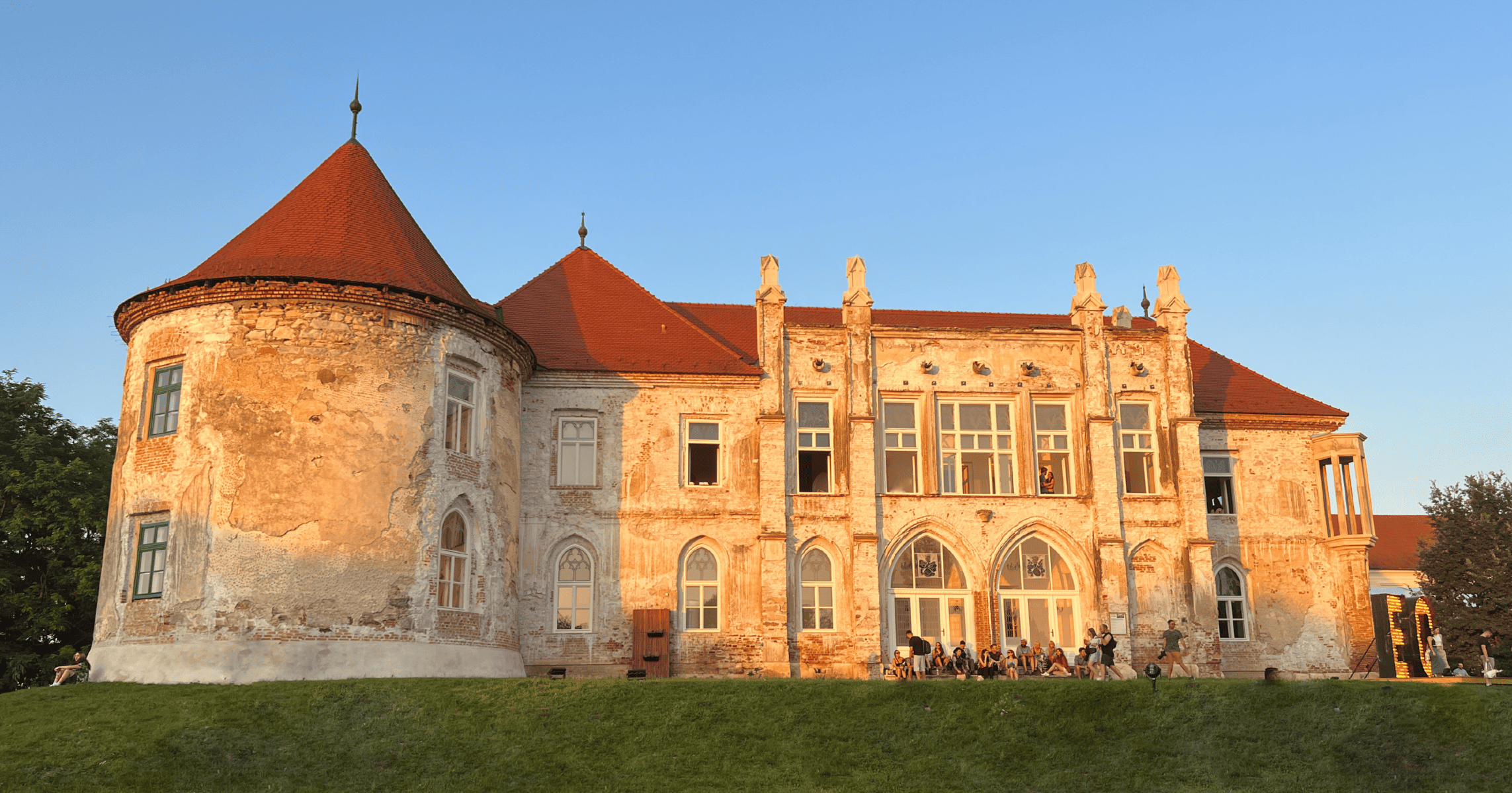 Banffy Castle in Romania at Sunset