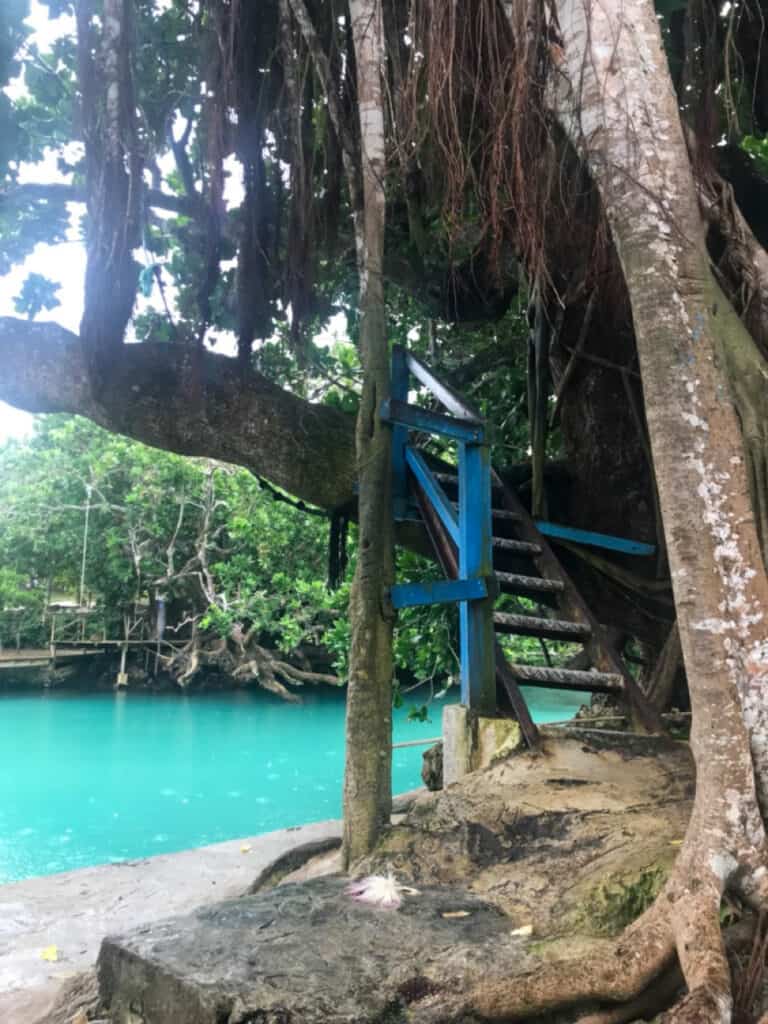 Rainy day at the Blue Lagoon near Port Vila Vanuatu