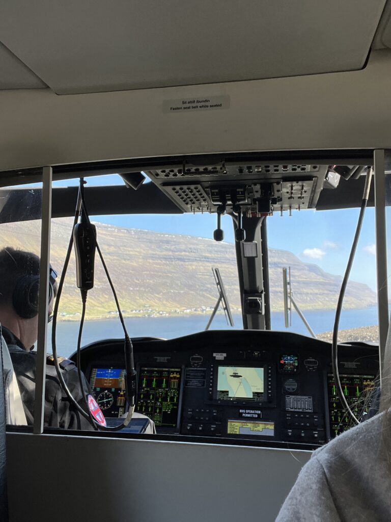 View from inside a helicopter