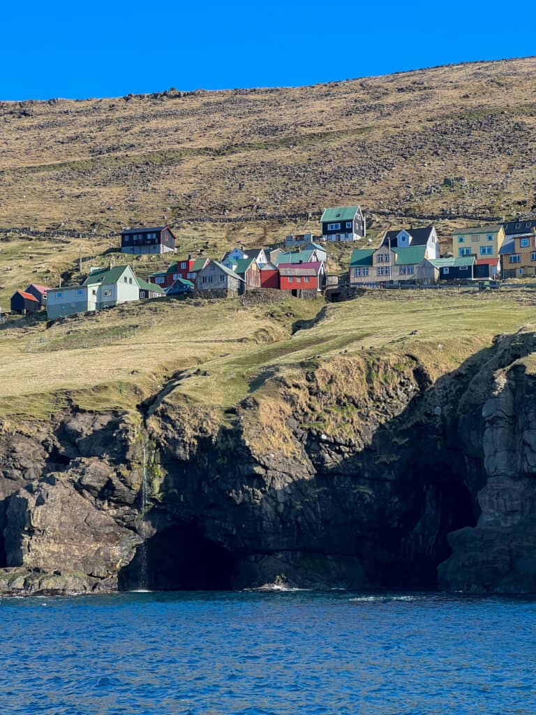 Farose village at the top of a cliff