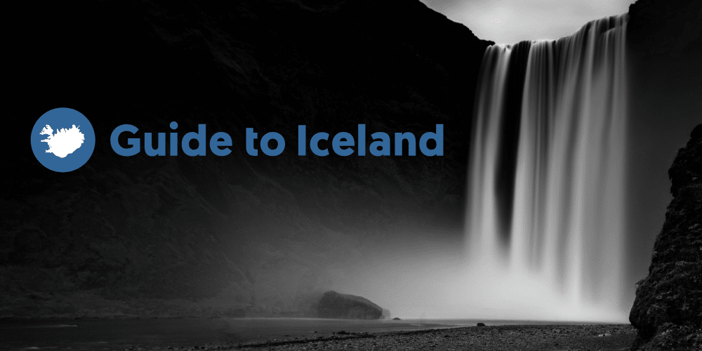 Guide to Iceland banner with Skogafoss