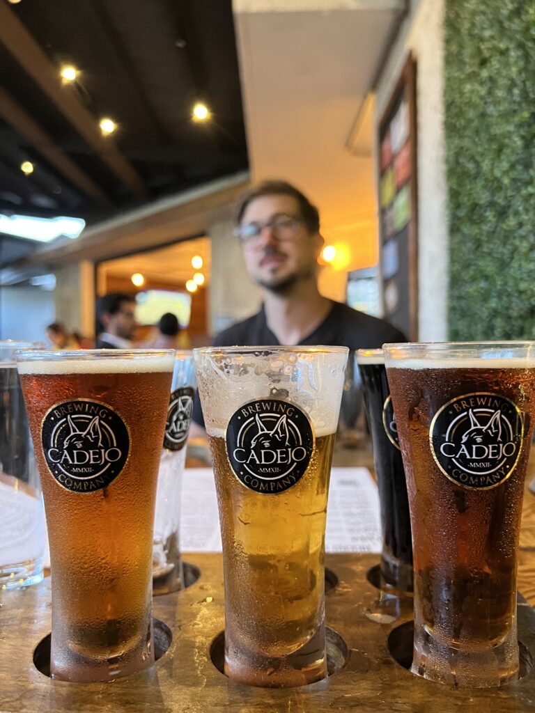 Beer flight in Guatemala