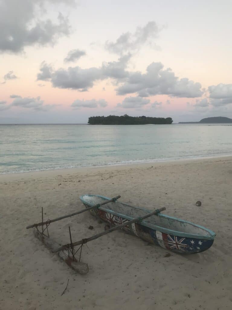 Traditional wooden boat in Vanuatu