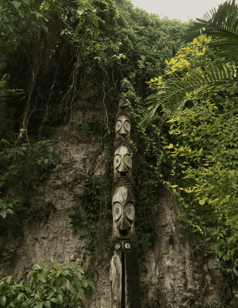 Wooden Tiki Pole in Port Vila Vanuatu