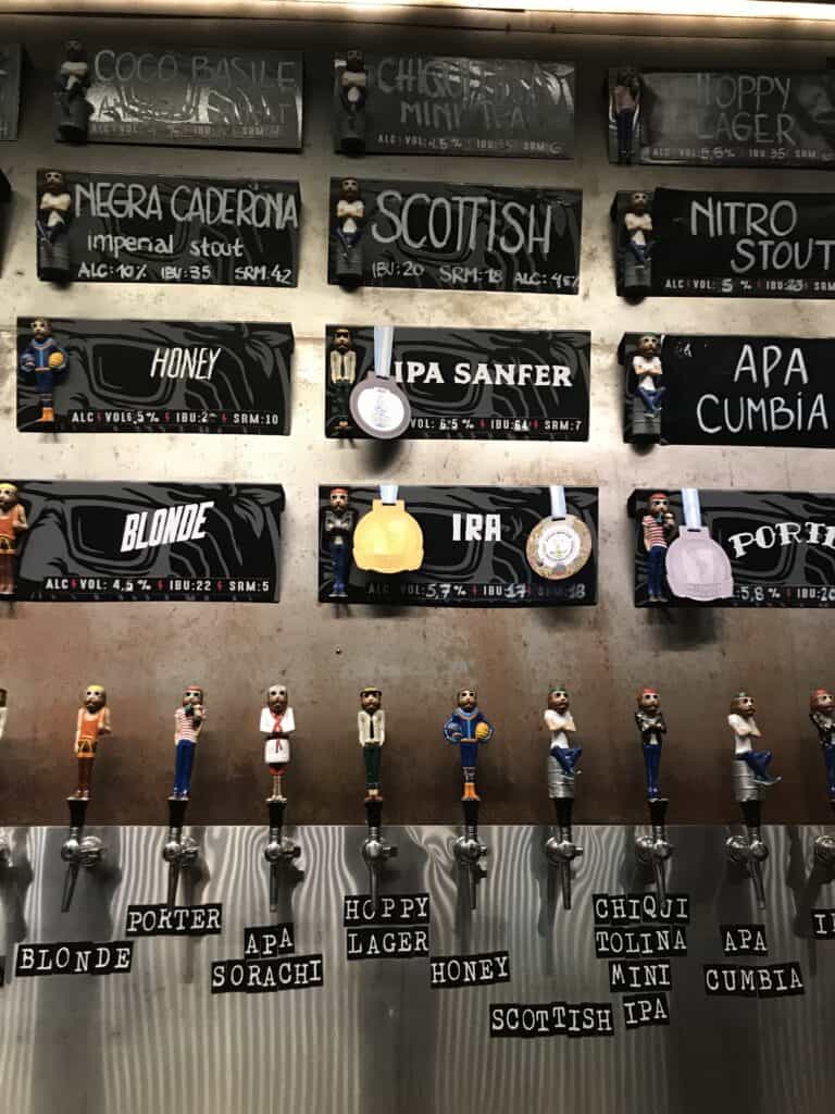 Craft beer taps in Buenos Aires