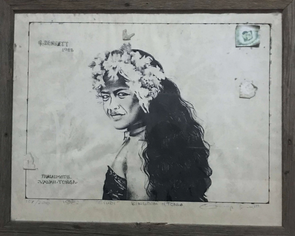 Drawing of a young Polynesian woman