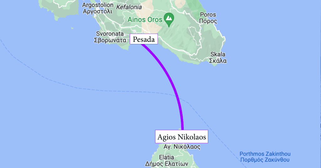 How to get from Zakynthos to Kefalonia directly