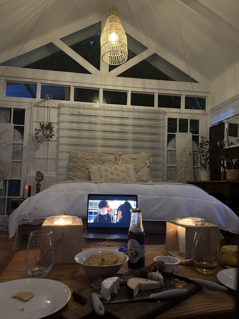 Watching Netflix in an Airbnb