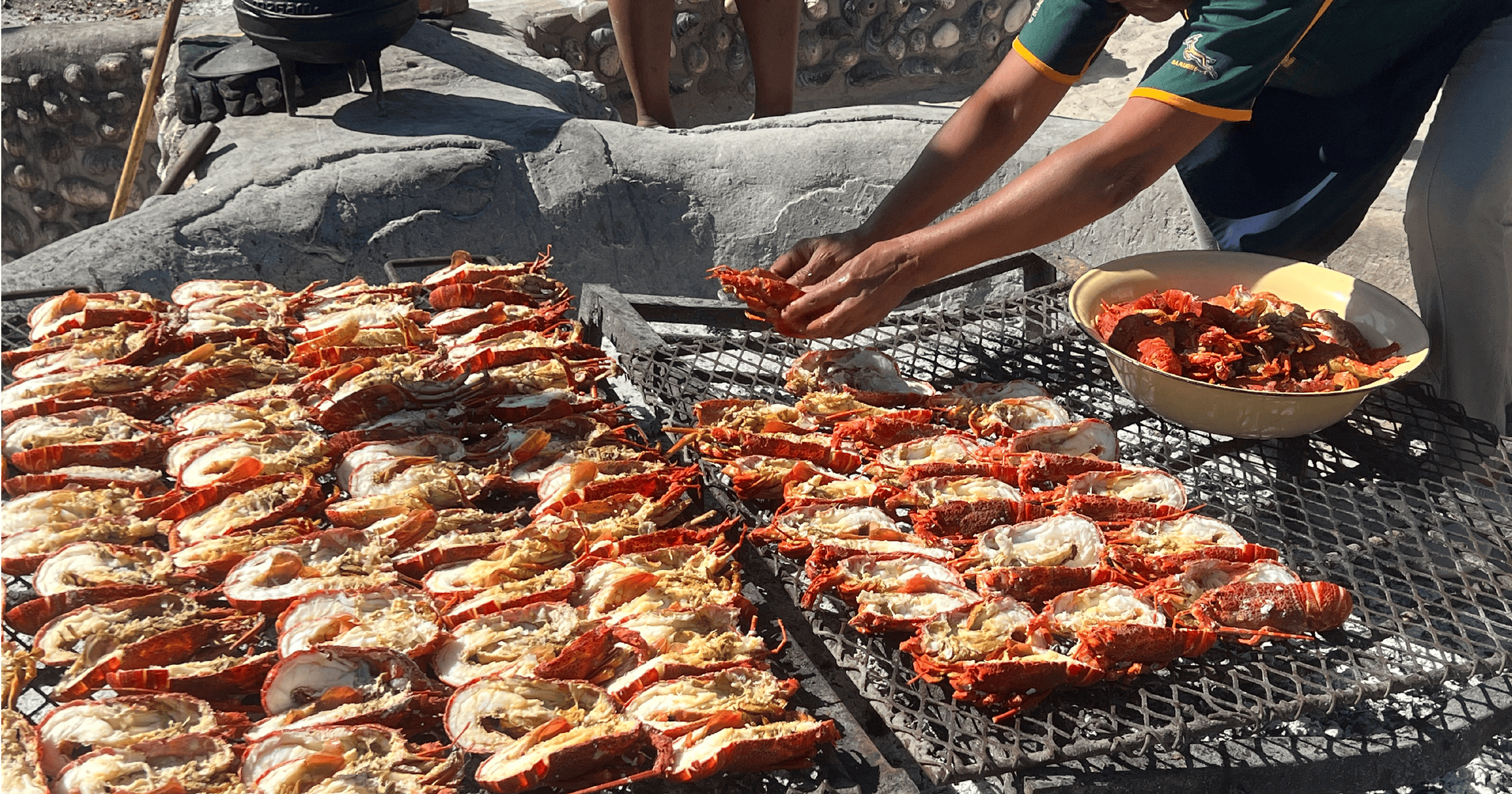 Crayfish on a coal fire