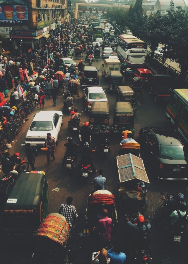 Busy streets in Bangladesh