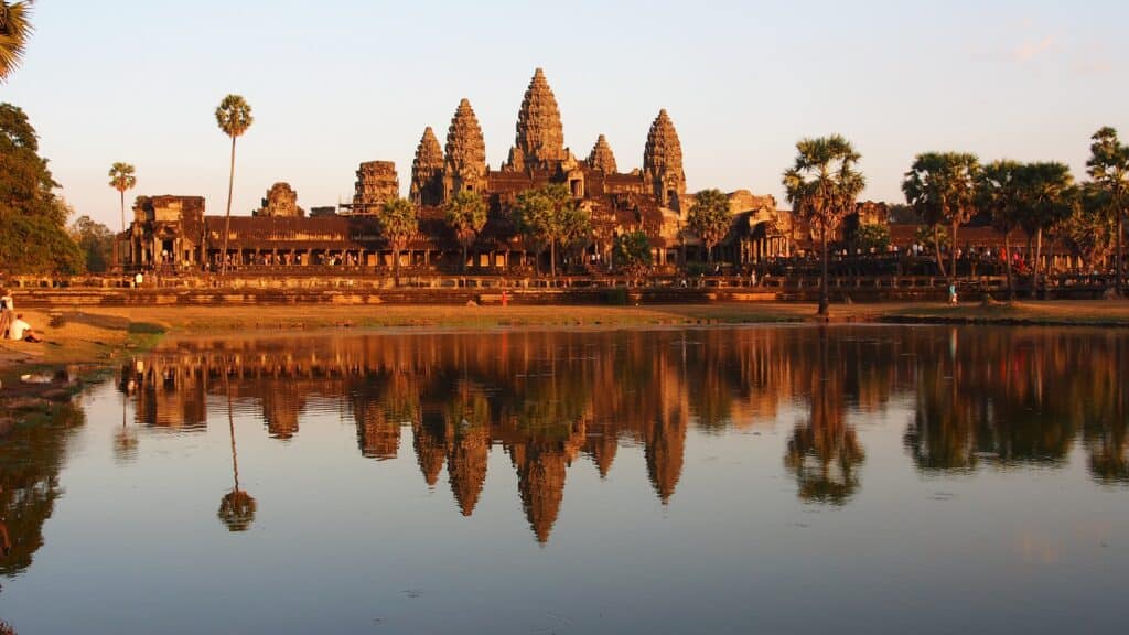 Sunrise in Cambodia over Angkor Wat