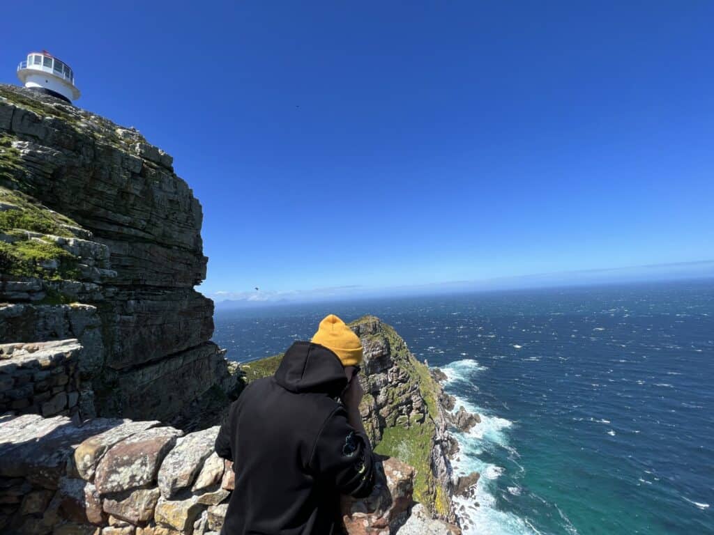 Man looking at the view from Cape Point