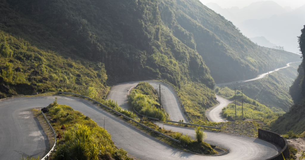 Twisty road through the mountains