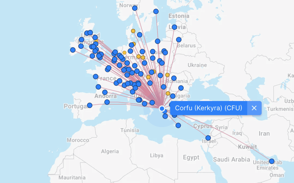 Flights to and from Corfu