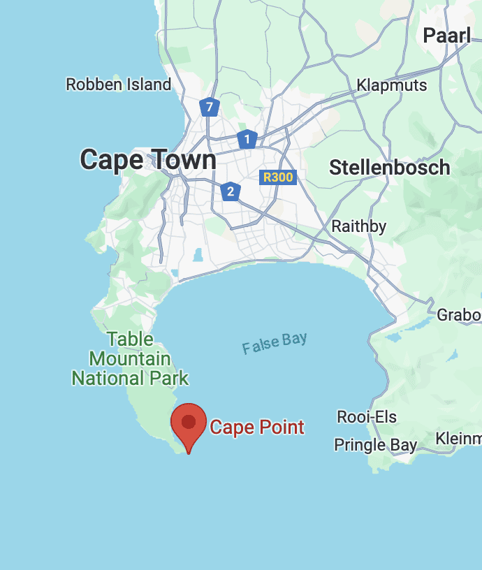 Google Map location of Cape Point