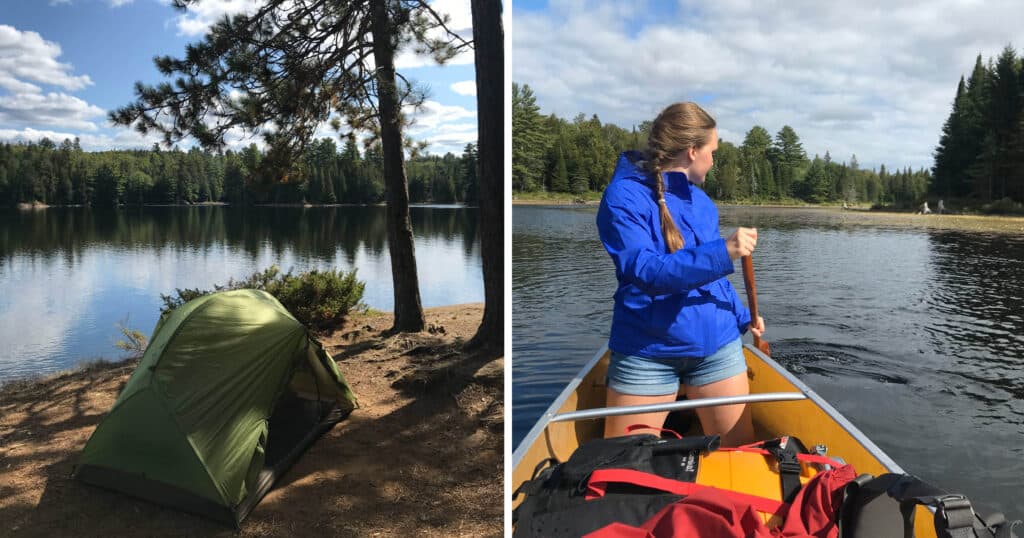 Tent, Girl canoeing