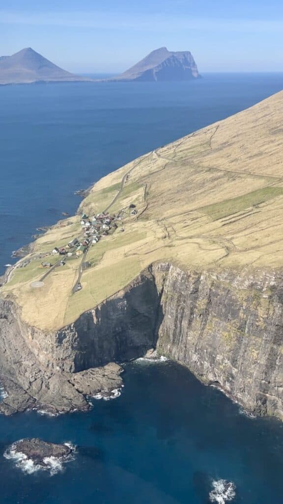 Helicopter view of Faroe Island