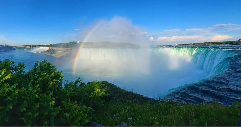 Niagara Falls with a rainbow