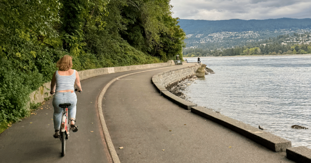 Biking along the Stanley Park Seawall