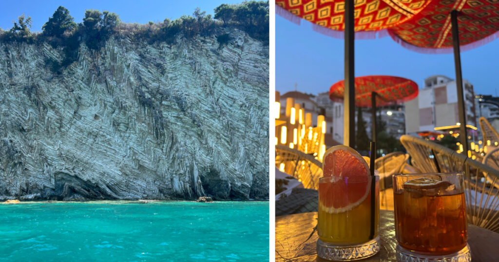 Sarande cliffs and rooftop bar