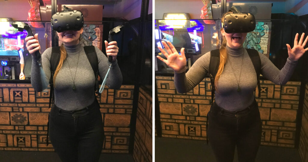 Girl in VR mask