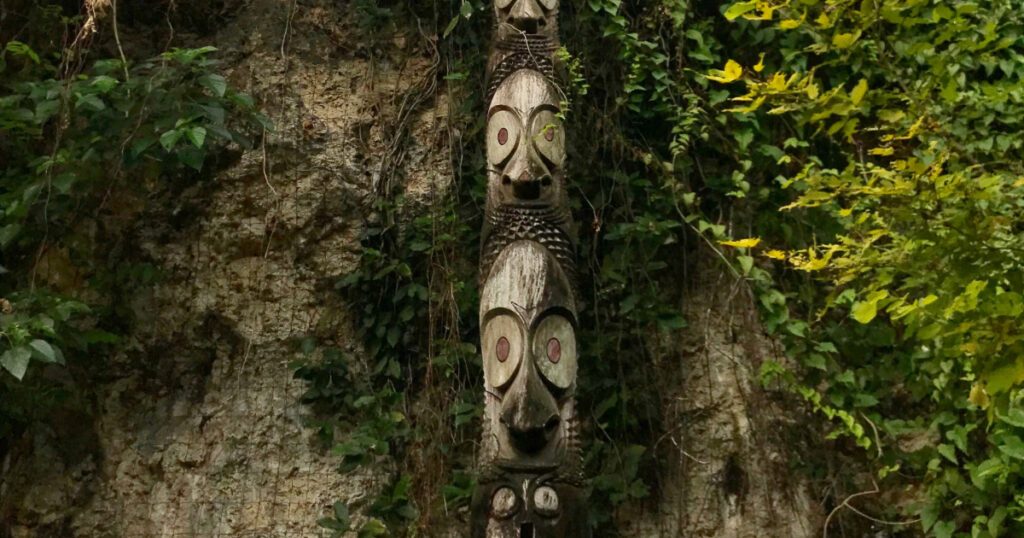 Wooden tiki statue in Vanuatu