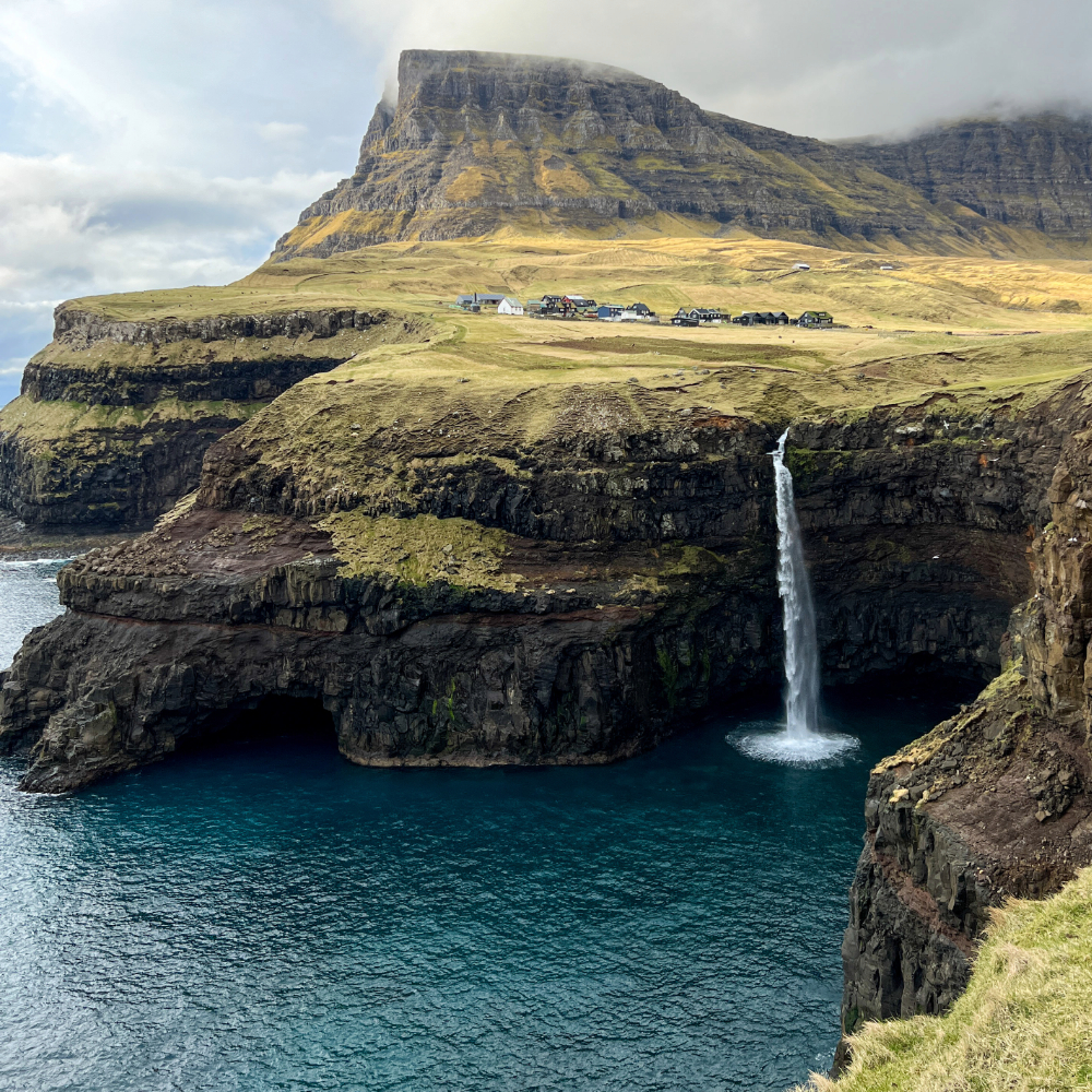 Mulafossur Waterfall in the Faroe Islands