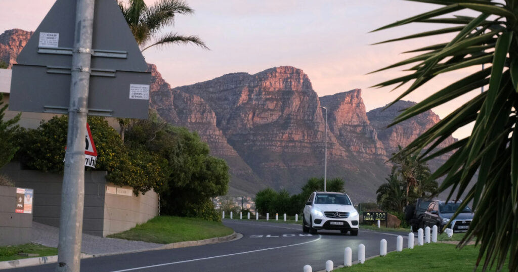 Renting a car in Cape Town with mountains