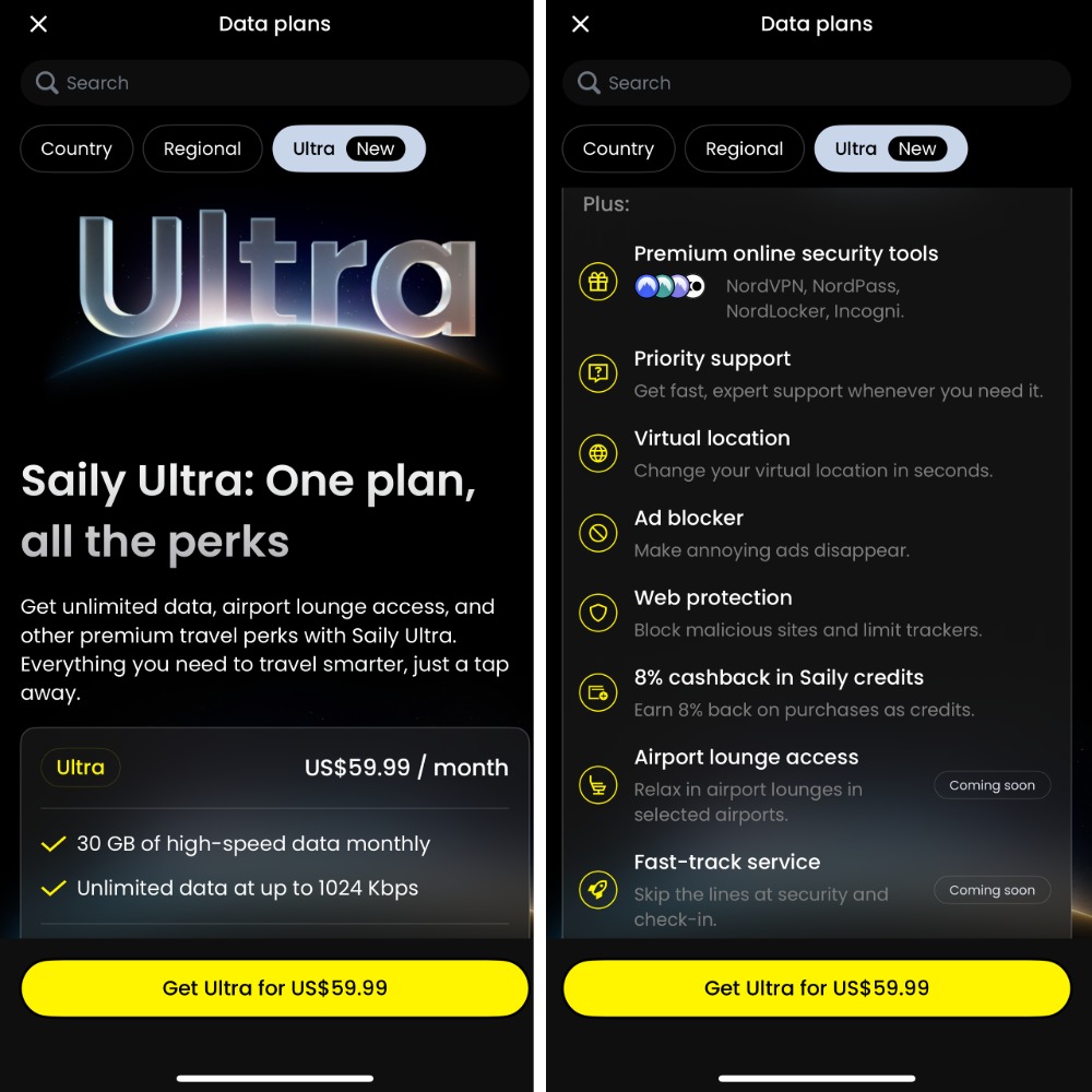 Holafly vs. Saily eSIM subscription perks