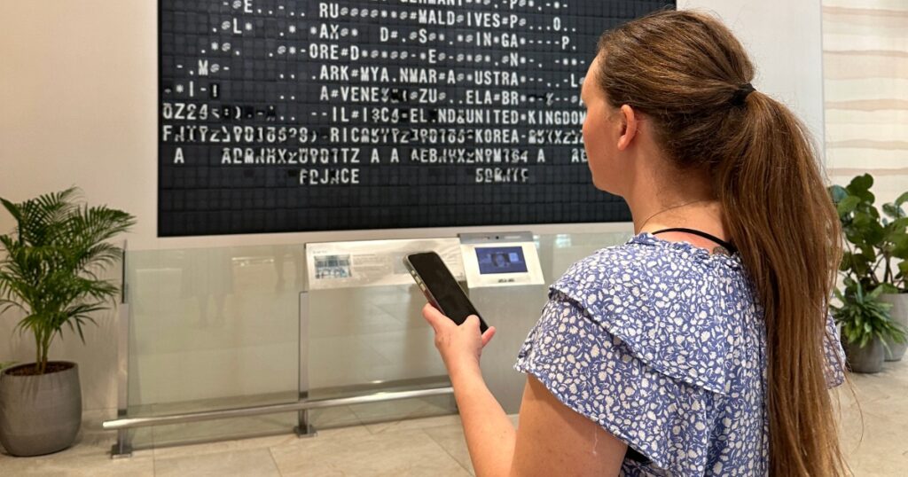 Me using an eSIM at the airport in Singapore