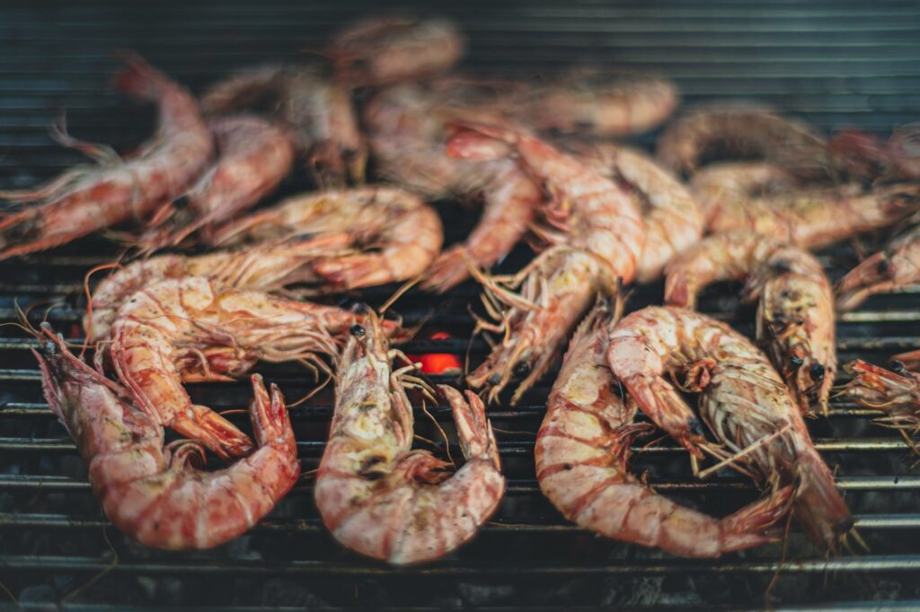 Grilled prawns