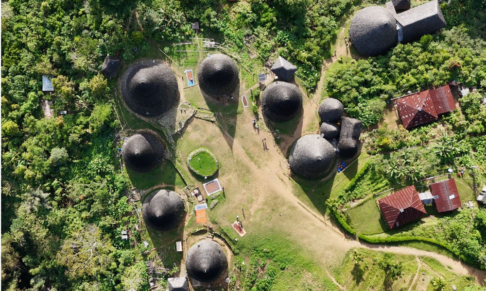 Drone view of Wae Rebo village