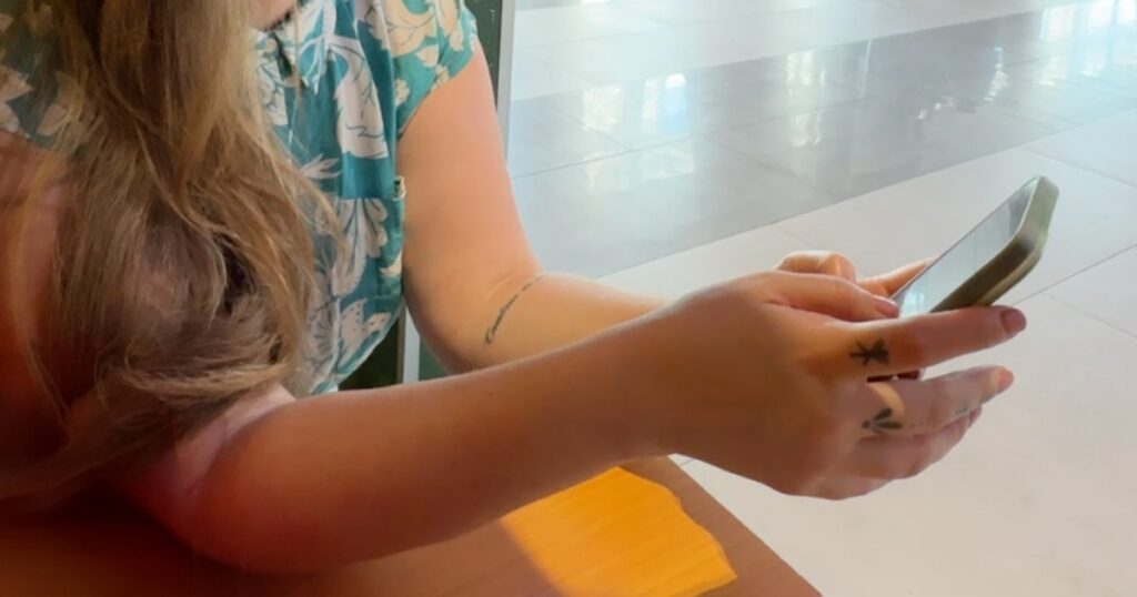 Me using an ETravelSim at the airport