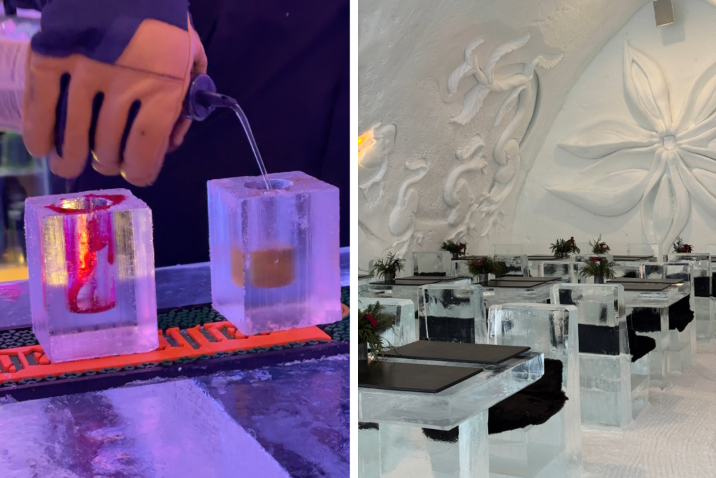 Ice Bar at Hotel de Glace and Fairmont Ice Dining