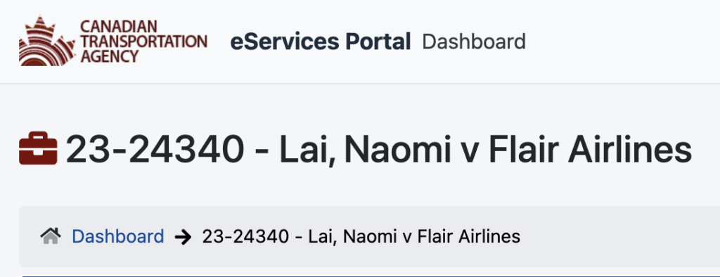 Case against Flair Airlines. Lai, Naomi v Flair Airlines