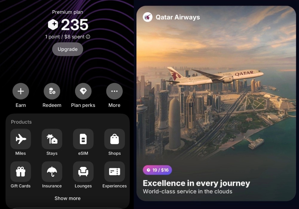 Revolut RevPoints travel points screen