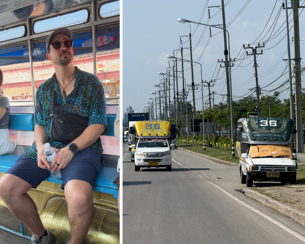 Sitting on the 36 bus in Bangkok