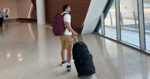 Man with luggage at the airport