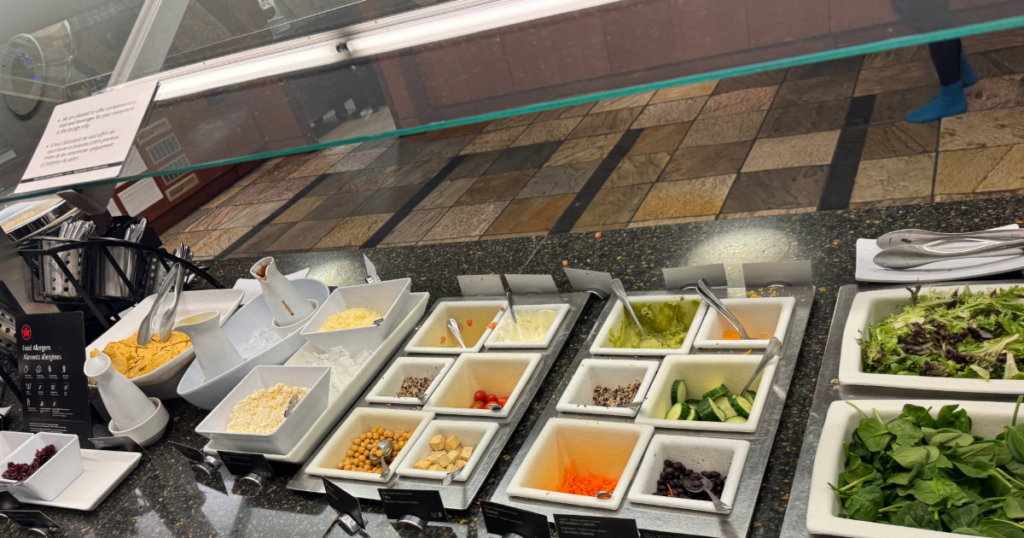 Toronto Pearson airport lounge access with salad bar