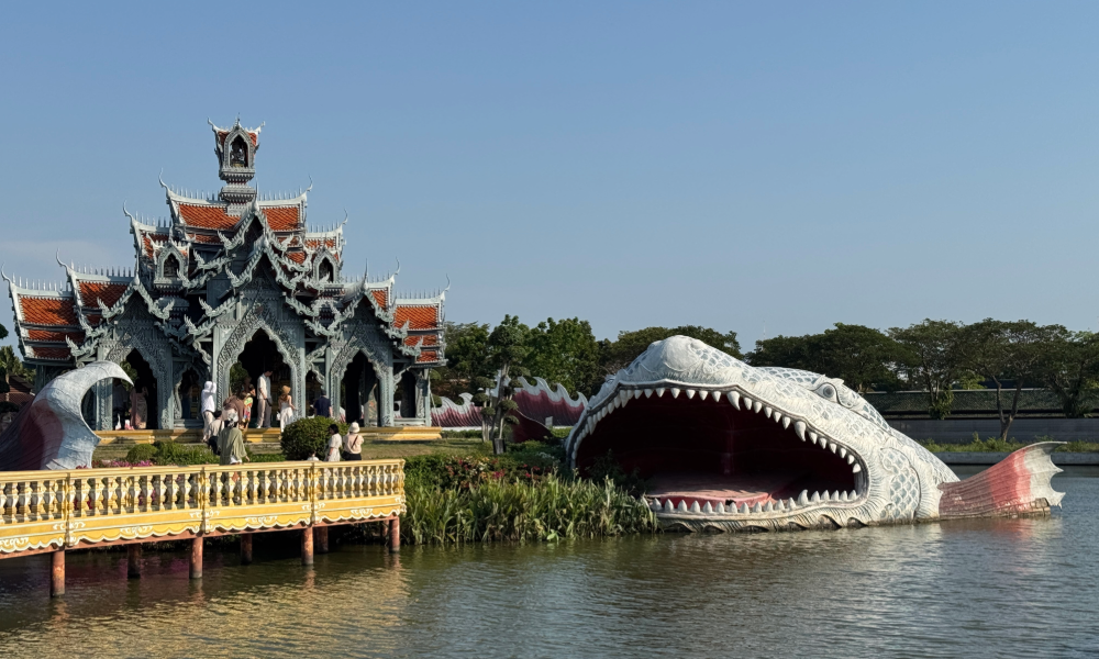 Temple with a Giant Fish, Ancient City Bangkok