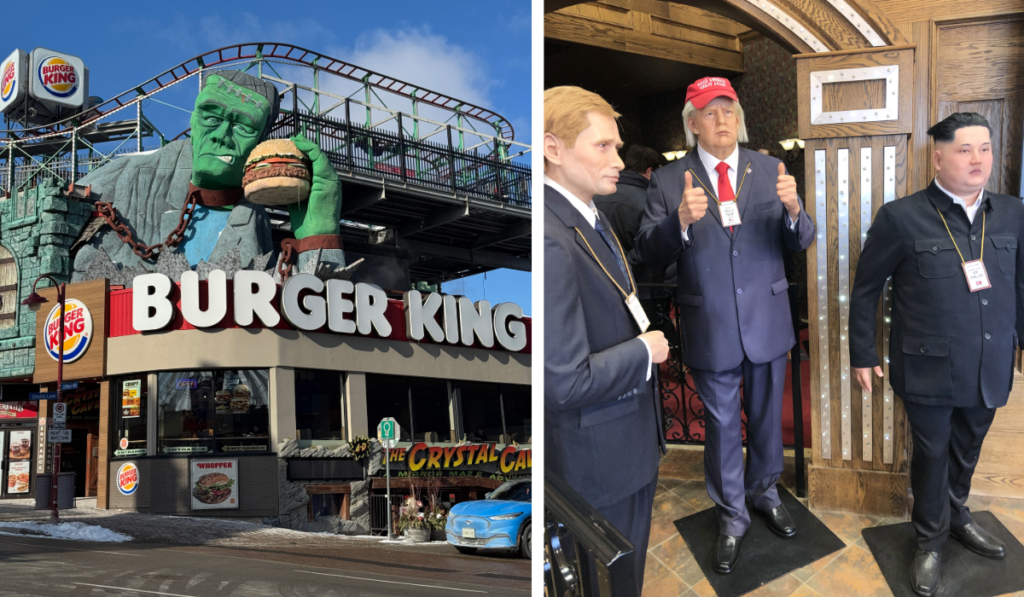 Clifton Hill in Niagara Falls, Burger King and Wax Museum